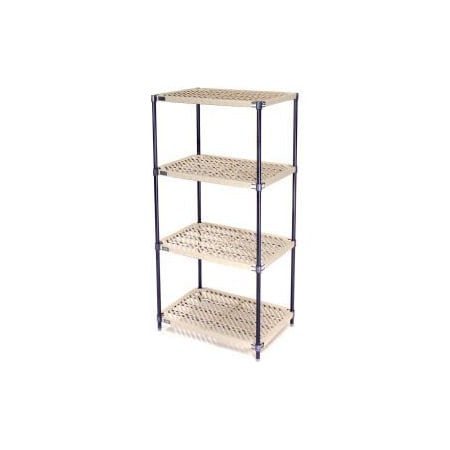 Global Equipment Nexel   , Nexelite reg  , 4 Tier, Vented Plastic Mat Shelving Unit, 36"W x 21"D x 74"H PM21367N